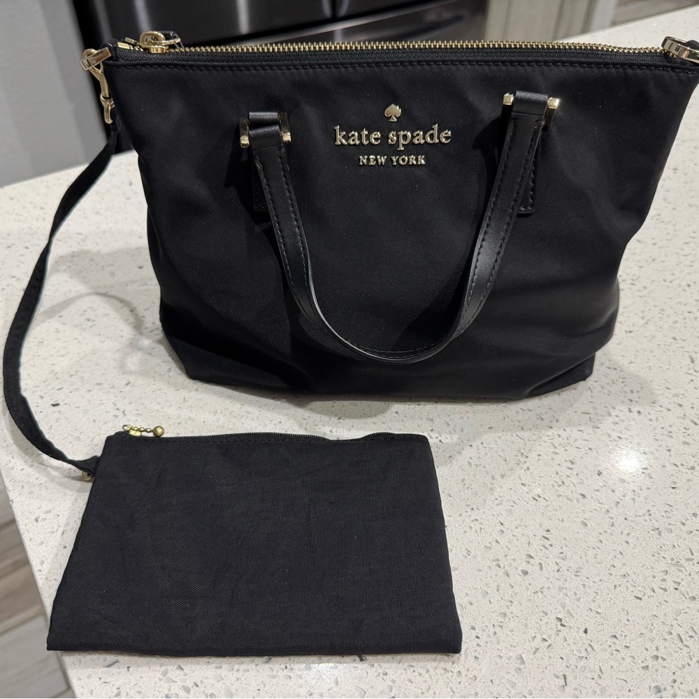 Kate Spade Black Tote with Gold Accents